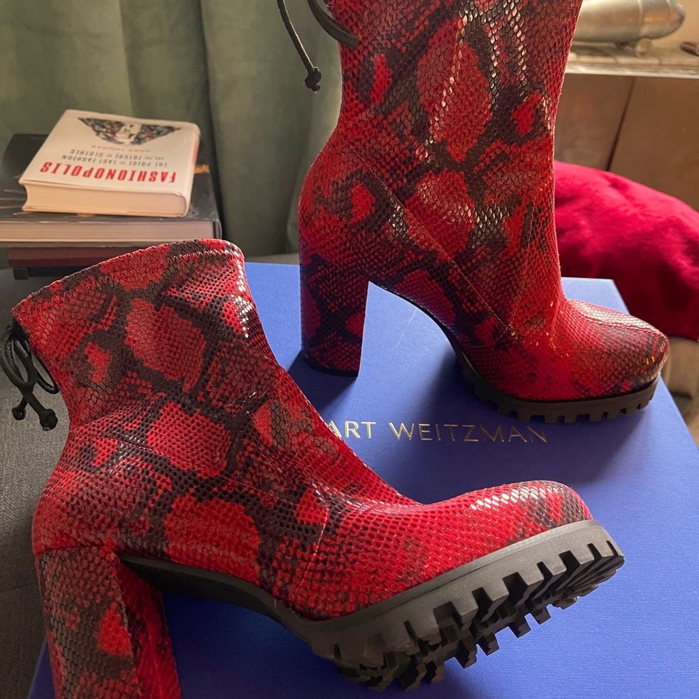 Stuart Weitzman, Ruby Red, Benita Luigi Booties